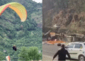 Manali हाईवे पर पैराग्लाइडर की इमरजेंसी लैंडिंग, टला बड़ा हादसा