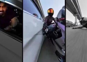 Gurugram में महिला बाइकर को कार ने मारी टक्कर, VIDEO वायरल