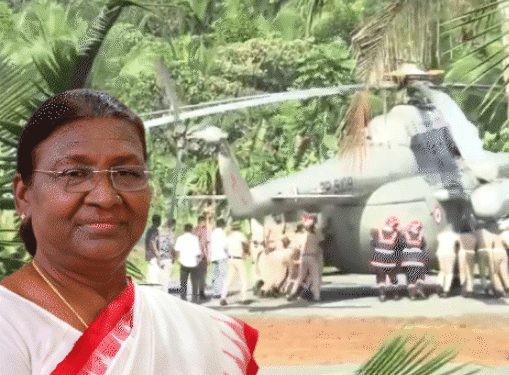 केरल: राष्ट्रपति द्रौपदी मुर्मू का हेलीकॉप्टर गड्ढे में फंसा, पुलिस और फायर स्टाफ ने सुरक्षित बाहर निकाला