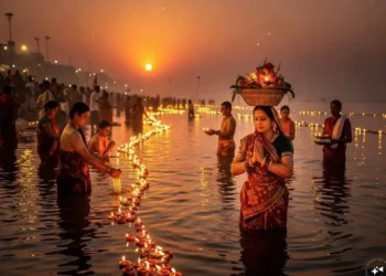 छठी मैया की जयकारों से गूंजा उत्तर भारत छठ महापर्व का तीसरा दिन डूबते सूर्य को अर्घ्य देकर पूर्ण करें भक्तिभावना