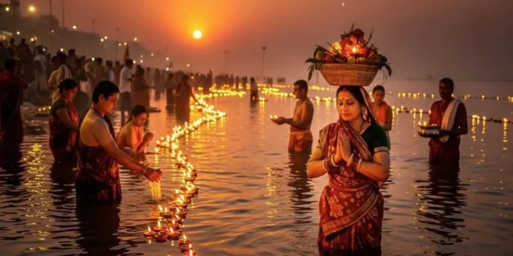 छठी मैया की जयकारों से गूंजा उत्तर भारत छठ महापर्व का तीसरा दिन डूबते सूर्य को अर्घ्य देकर पूर्ण करें भक्तिभावना