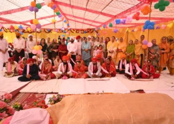 ਵਿਧਾਇਕ ਕੁਲਵੰਤ ਸਿੰਘ ਦੀ ਅਗਵਾਈ ਹੇਠ ਸਰਬ ਸਾਂਝਾ ਵੈਲਫੇਅਰ ਸੋਸਾਇਟੀ ਦੀ ਤਰਫੋਂ 10 ਜਰੂਰਤਮੰਦ ਧੀਆਂ ਦੇ ਕਰਵਾਏ ਸਮੂਹਿਕ ਵਿਆਹ