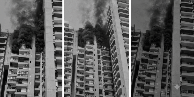 Noida हाईराइज में एसी ब्लास्ट से भीषण आ.ग