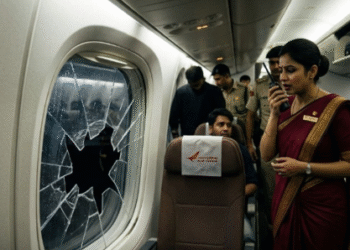 Air India Flight में बवाल, शीशा तोड़ा