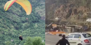 Manali हाईवे पर पैराग्लाइडर की इमरजेंसी लैंडिंग, टला बड़ा हादसा